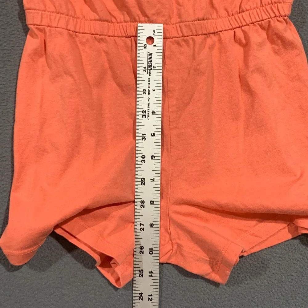 Old Navy Girls Orange Eyelet Ruffle Romper XL 14 Criss Cross Back Summer‎